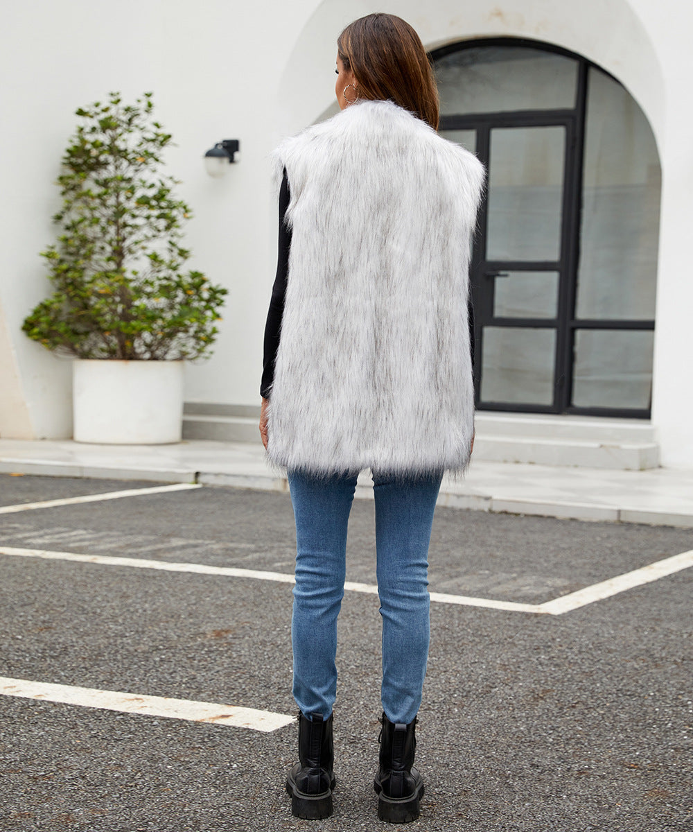 Fur Suit Collar Vest