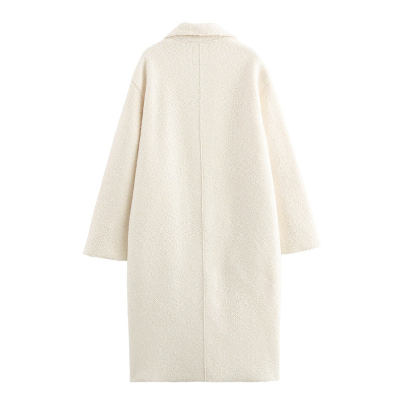 Eleganter Damen-Wollmantel mit Revers für den Arbeitsalltag