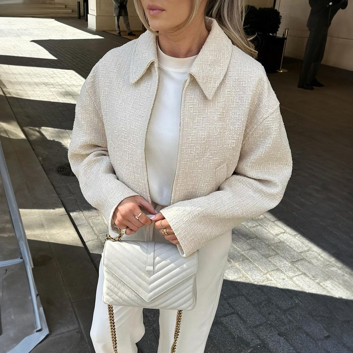 Elegante, vielseitige, einfarbige Jacke für Damen