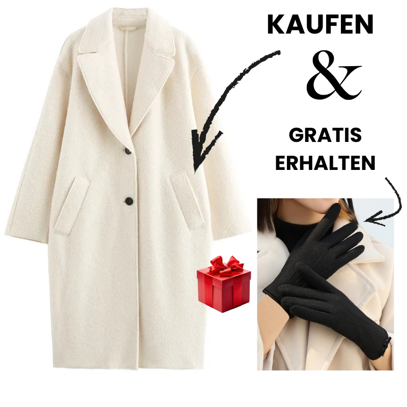 Elegant wool coat for women + FREE gloves