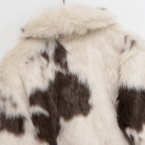 Chic Women’s Faux Fur Animal Print Outerwear